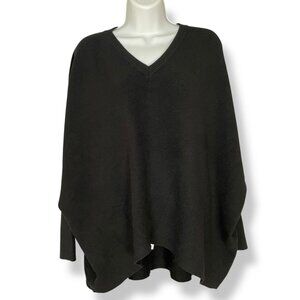 NWT Tempo‎ Paris Sweater Oversized Fitted Sleeve Black Size Medium/Large V-Neck